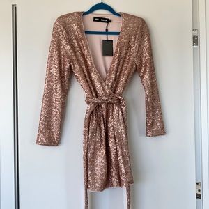 Pink sparkly NBD X NAVEN dress